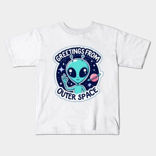 Greetings From Outer Space Kids T-Shirt